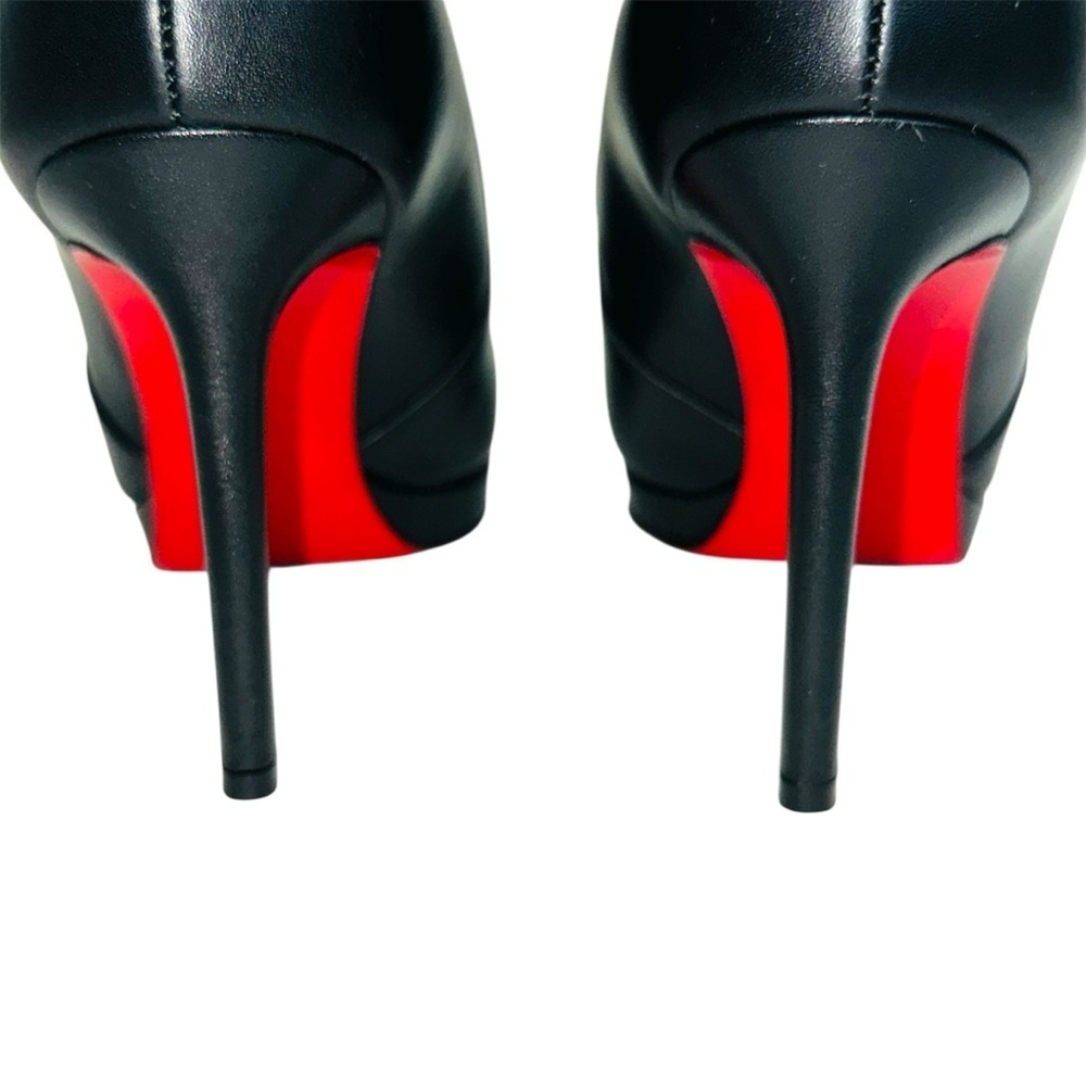 Christian Louboutin Crochinetta 100 Black Leather Ankle Boots Size 36.5 - Picture 9 of 15